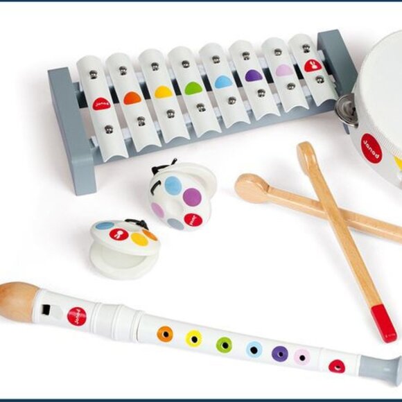 Janod Wooden & Metal Confetti Musical Set New in Box For Age 2+ - Picture 4 of 15